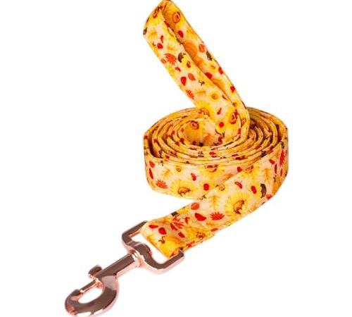 Tunkoo Premium Dog Leash with Sunflower Floral Pattern – A Stylish and Sturdy Pet Accessory