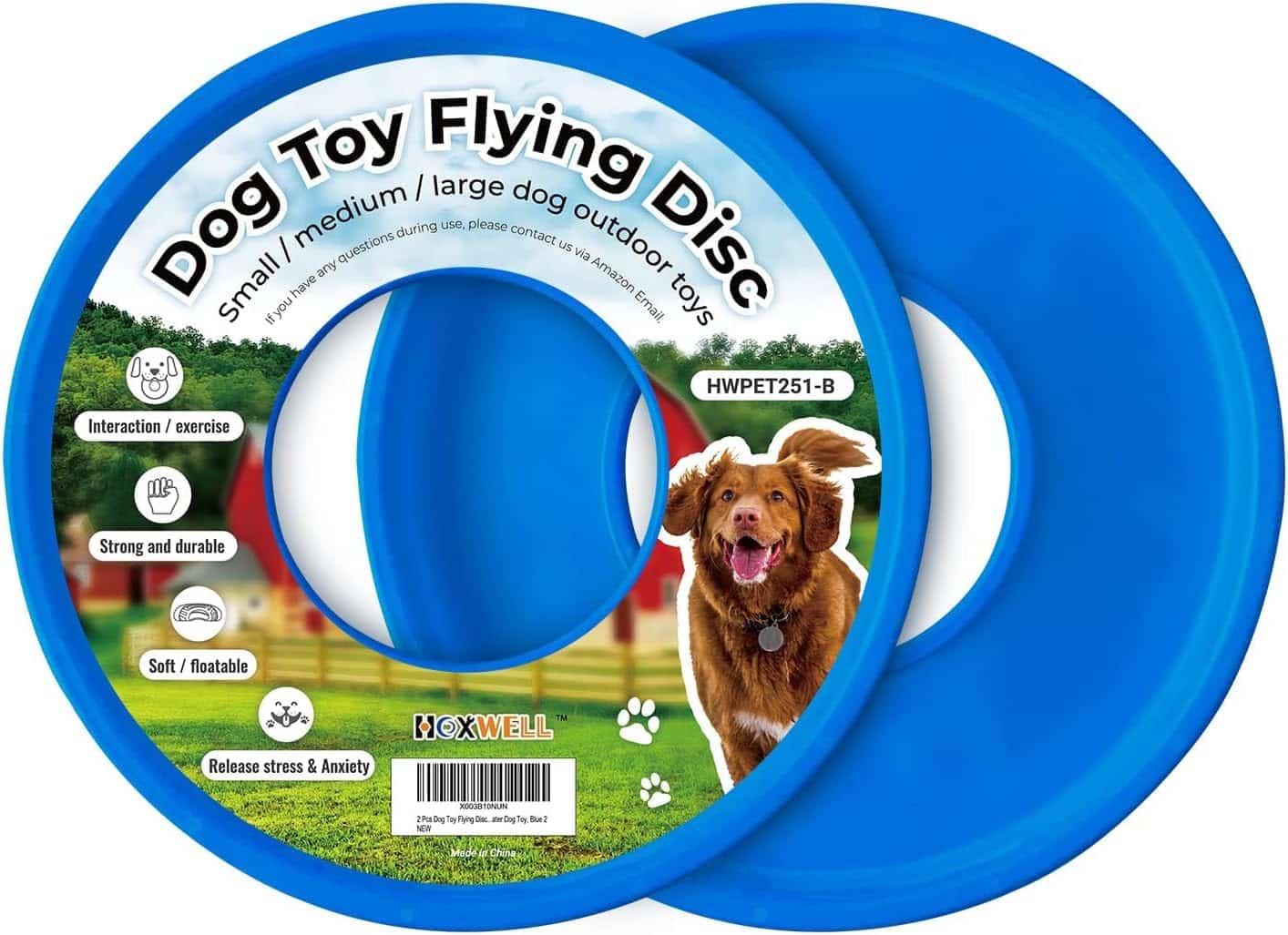 HOXWELL 2 Packs Dog Toy Flying Disc: The Ultimate Outdoor Fun for Your Furry Friends